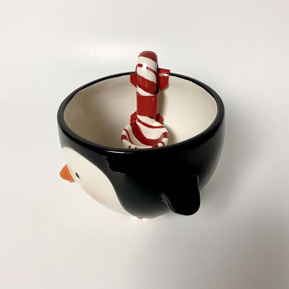 Hallmark 2007 Colorful Ceramic Penguin Shaped Bowl Dish Holiday Hosting Hostess - Picture 9 of 13